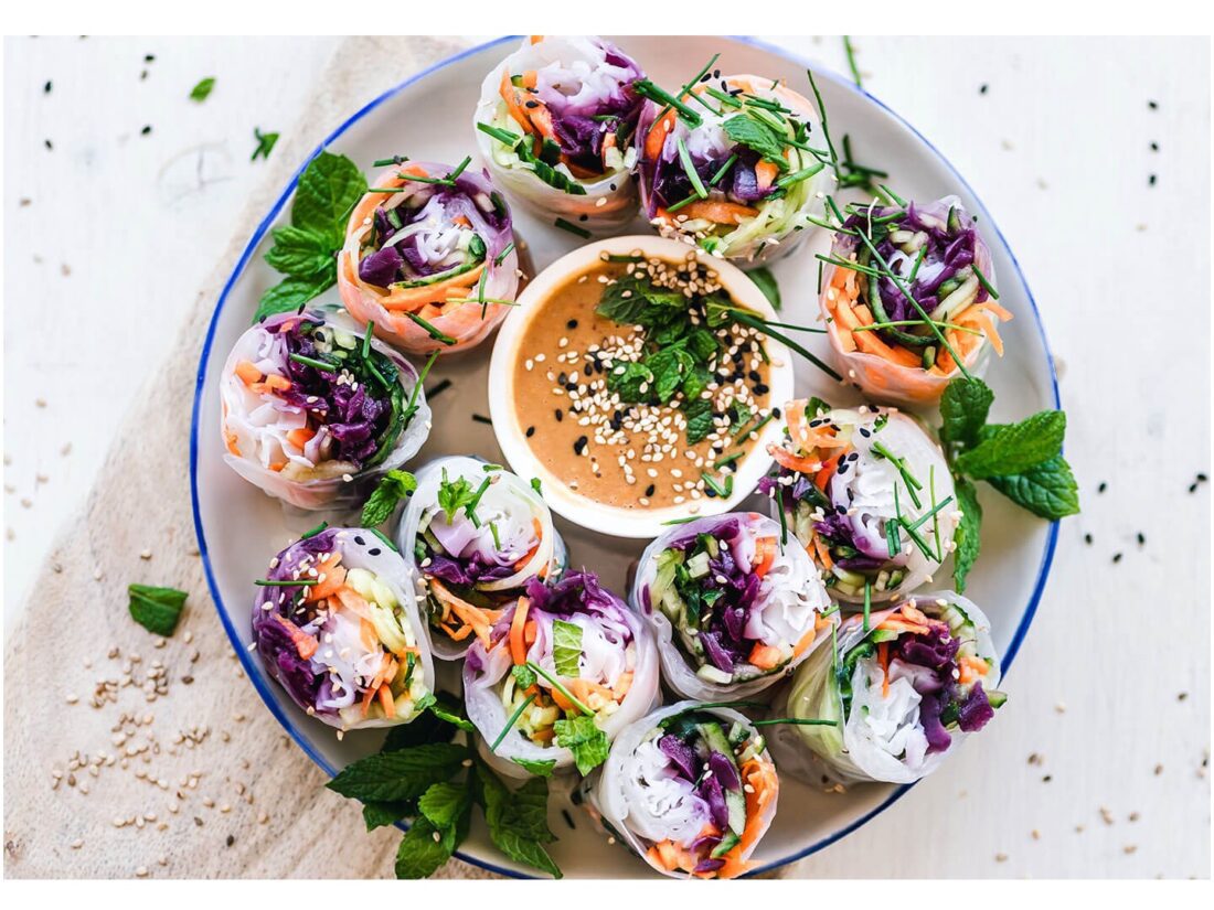 Crunchy Veggie Spring Rolls with Creamy Sweet & Tangy Dip